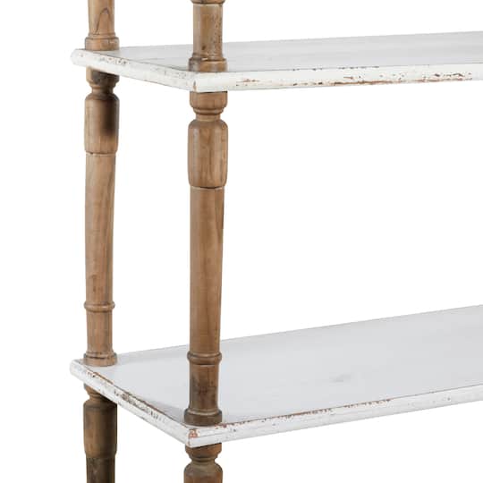 White Wood Farmhouse Shelving Unit